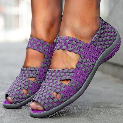 Zapatos planos tejidos para mujer