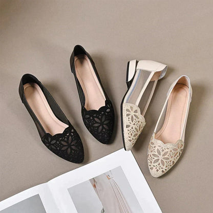 Zapatos casuales transpirables de malla hueca para mujer