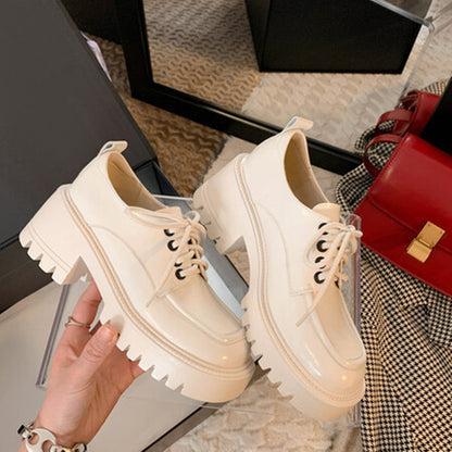Zapatos de plataforma con tacón grueso