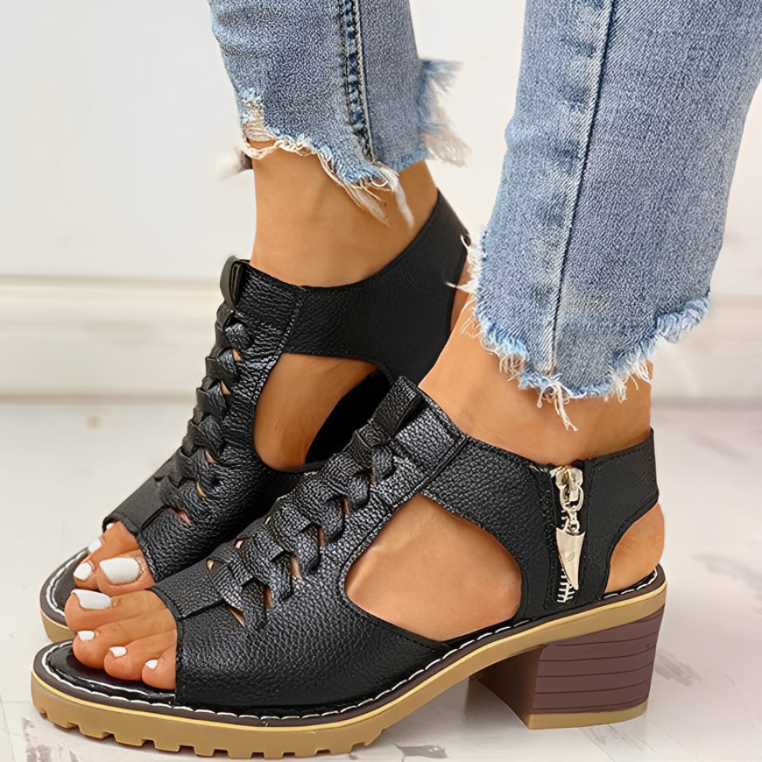 Sandalias peep toe de tacón alto