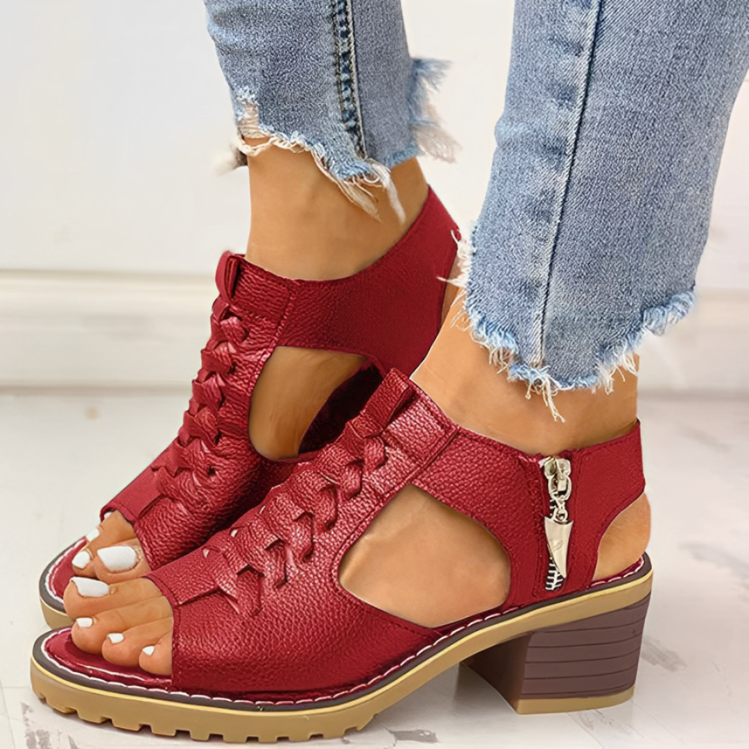 Sandalias peep toe de tacón alto