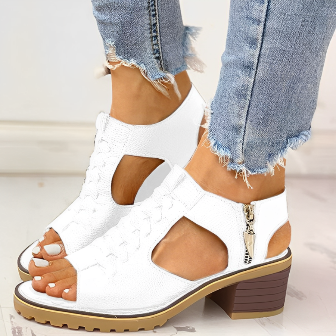 Sandalias peep toe de tacón alto