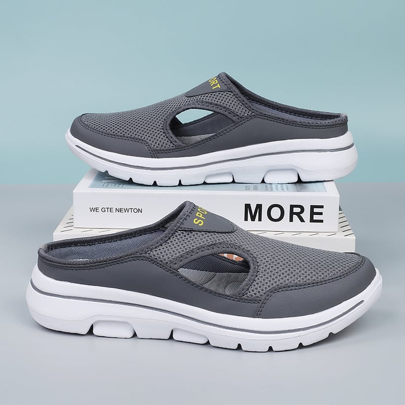 Summer Men's Casual Slippers Slip-mesh Half Shoes for Men and Women