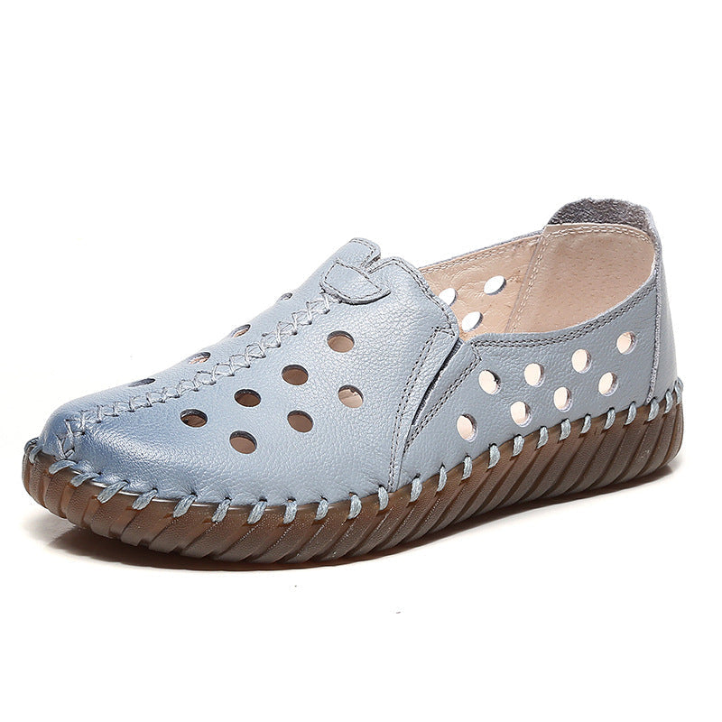 Mocasines de ballet de imitación de cuero para mujer