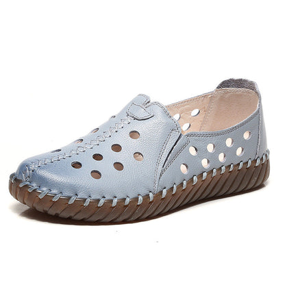 Mocasines de ballet de imitación de cuero para mujer