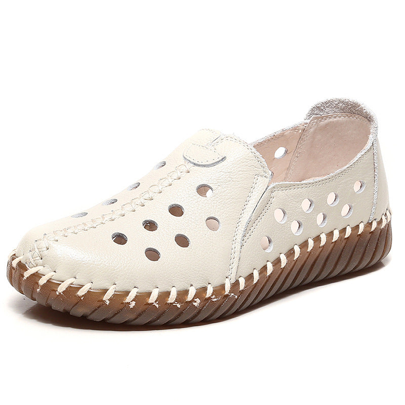 Mocasines de ballet de imitación de cuero para mujer