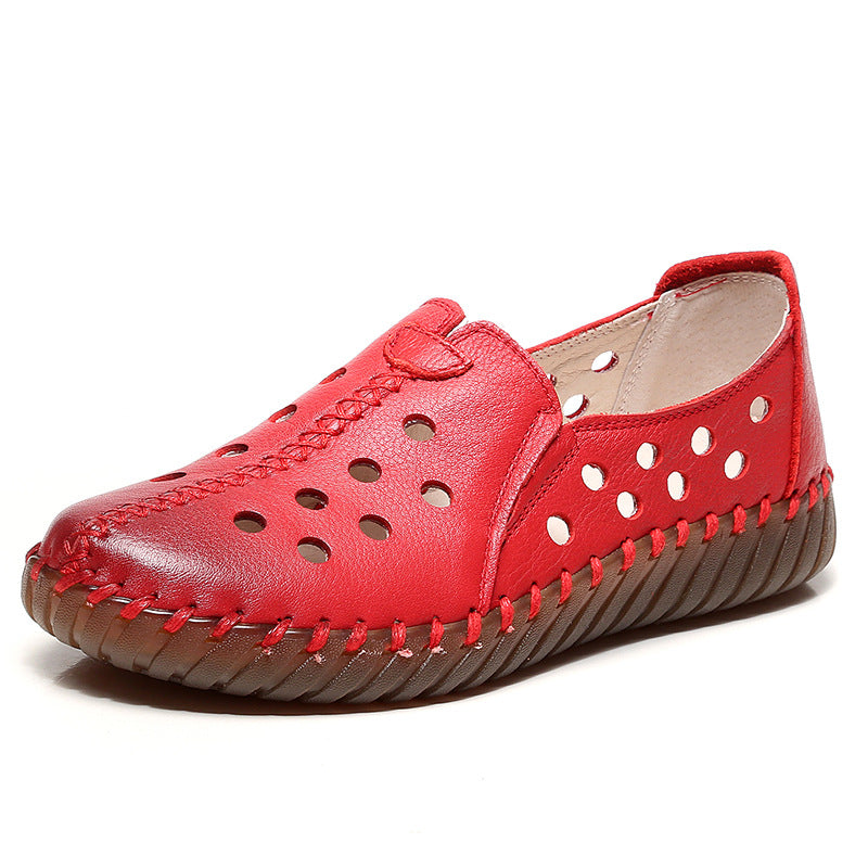 Mocasines de ballet de imitación de cuero para mujer