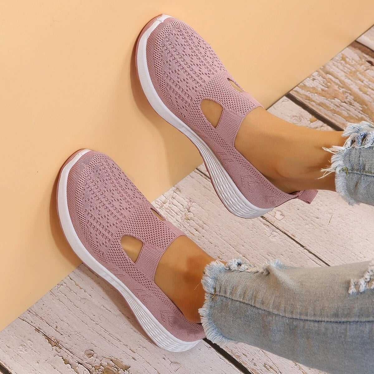 Zapatos planos de malla transpirables para mujer