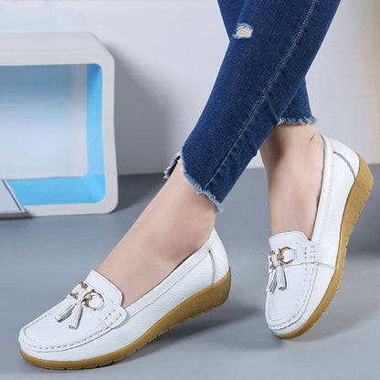 Mocasines de cuña baja para mujer