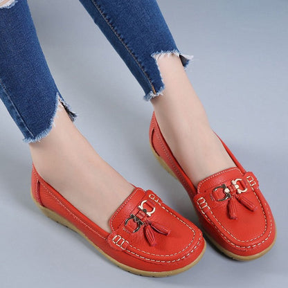Mocasines de cuña baja para mujer