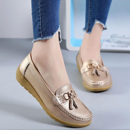 Mocasines de cuña baja para mujer