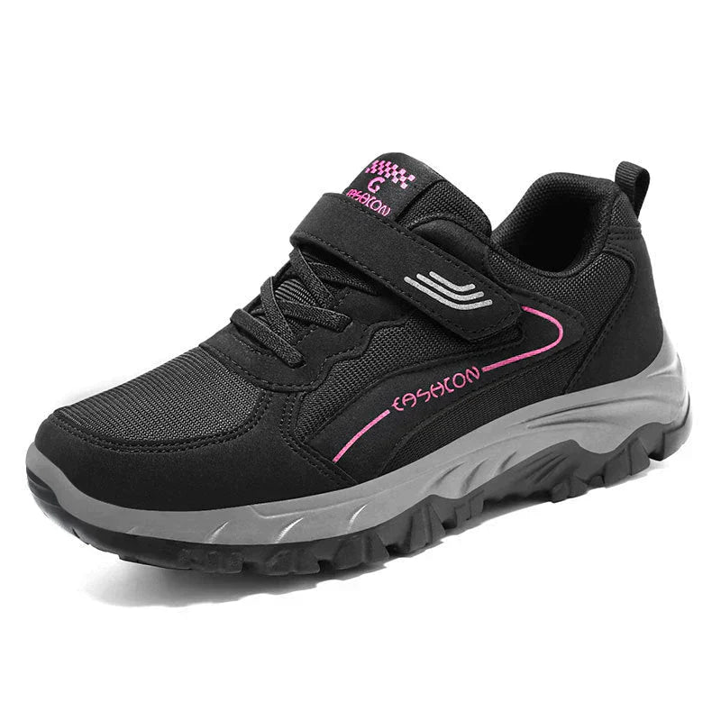 Zapatillas de running negras de malla transpirable para mujer