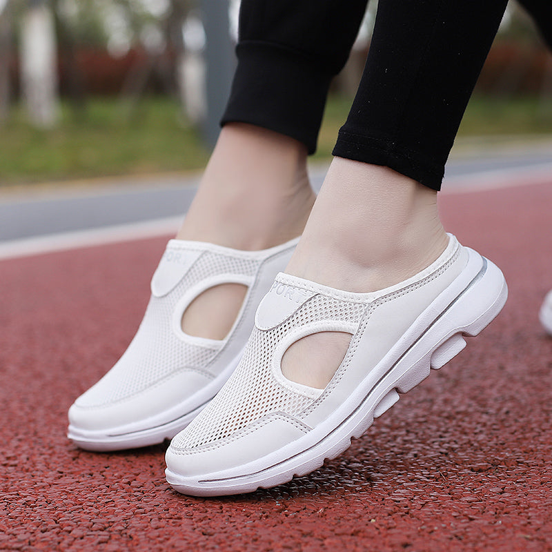 Summer Men's Casual Slippers Slip-mesh Half Shoes for Men and Women