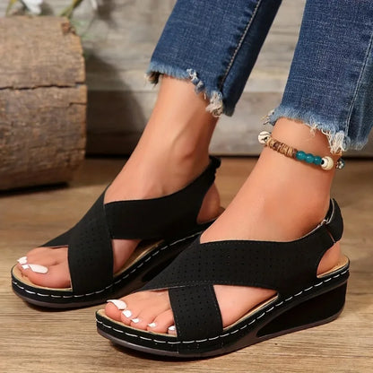 Crisscross Peep Toe Slingback Zapatos de verano
