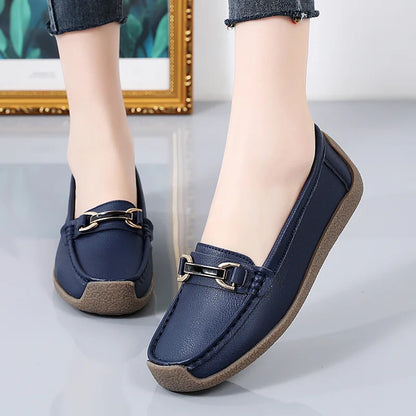 Mocasines de cuero auténtico para mujer