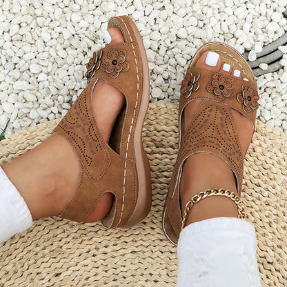 Sandalias planas de tiras para mujer Sandalias hasta el muslo