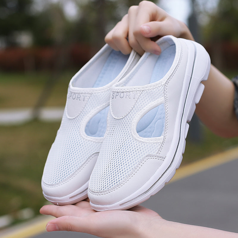 Summer Men's Casual Slippers Slip-mesh Half Shoes for Men and Women