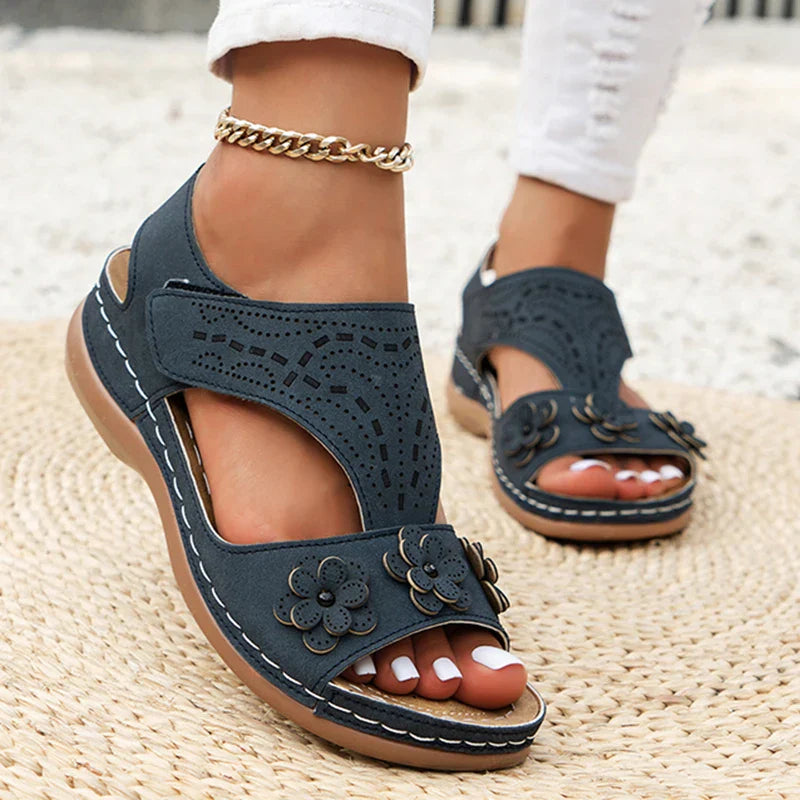 Sandalias planas de tiras para mujer Sandalias hasta el muslo