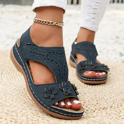 Sandalias planas de tiras para mujer Sandalias hasta el muslo