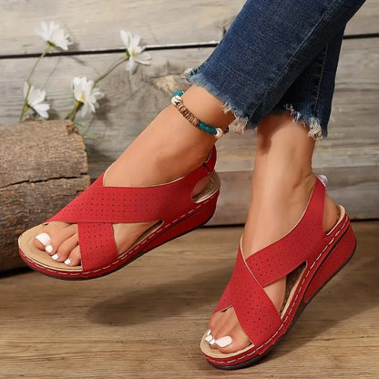 Crisscross Peep Toe Slingback Zapatos de verano