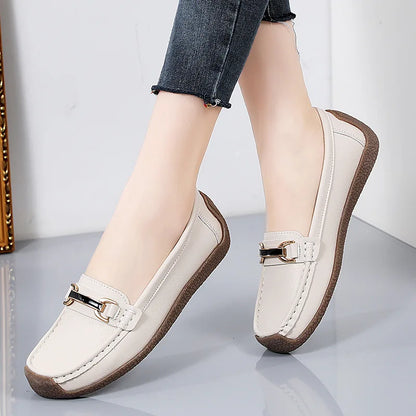 Mocasines de cuero auténtico para mujer