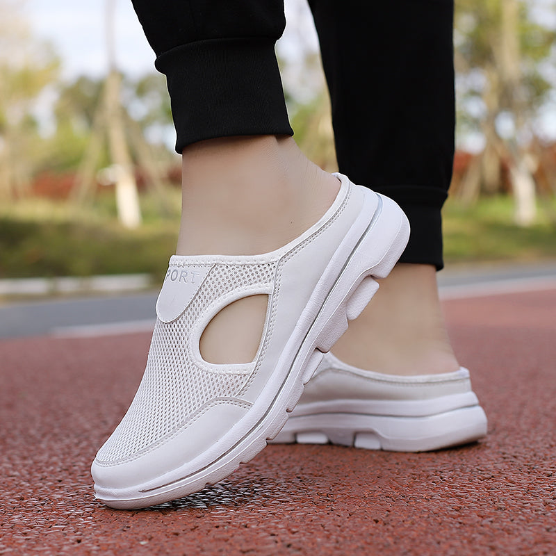 Summer Men's Casual Slippers Slip-mesh Half Shoes for Men and Women