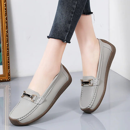 Mocasines de cuero auténtico para mujer