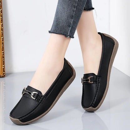 Mocasines de cuero auténtico para mujer