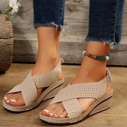 Crisscross Peep Toe Slingback Zapatos de verano