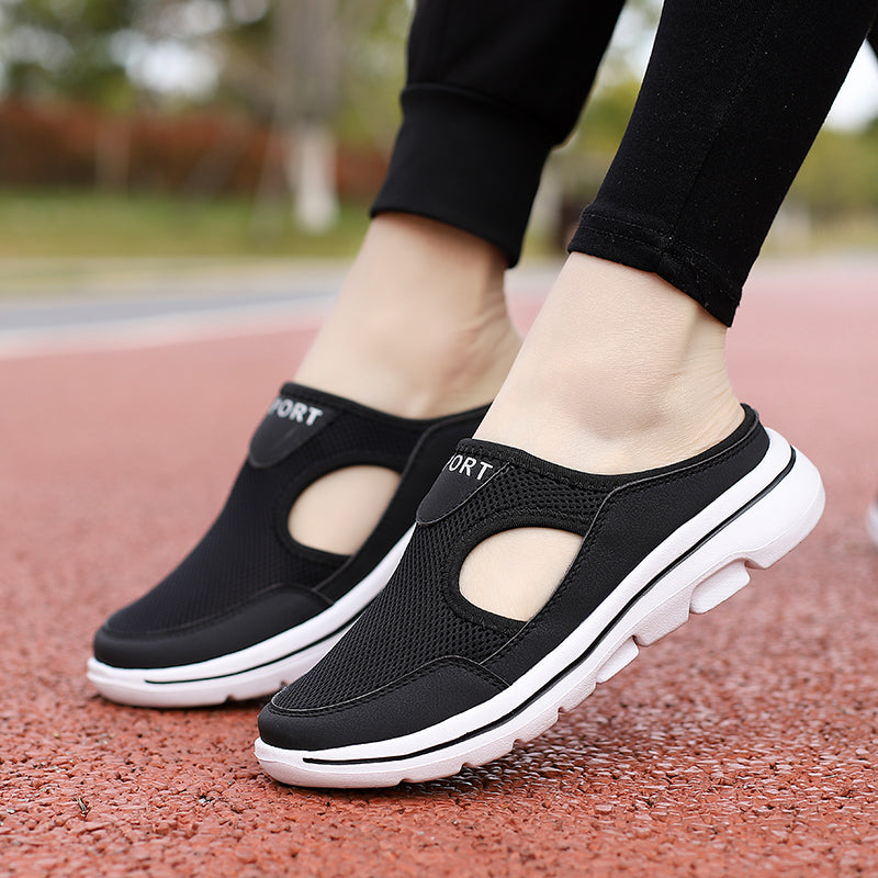 Summer Men's Casual Slippers Slip-mesh Half Shoes for Men and Women