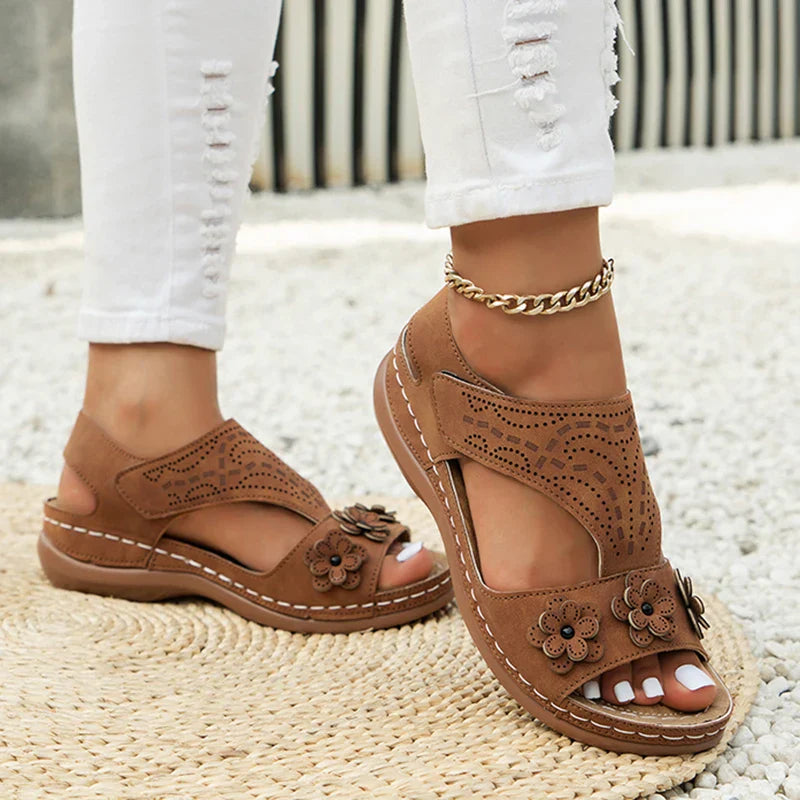 Sandalias planas de tiras para mujer Sandalias hasta el muslo