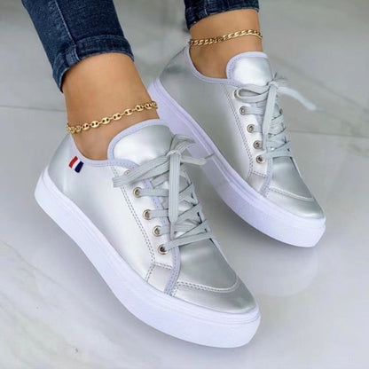 Zapatos de goma casuales de plataforma con puntera redonda para mujer