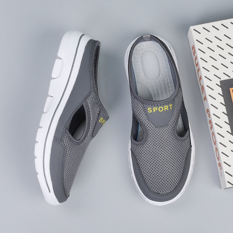 Summer Men's Casual Slippers Slip-mesh Half Shoes for Men and Women