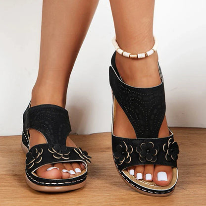 Sandalias planas de tiras para mujer Sandalias hasta el muslo