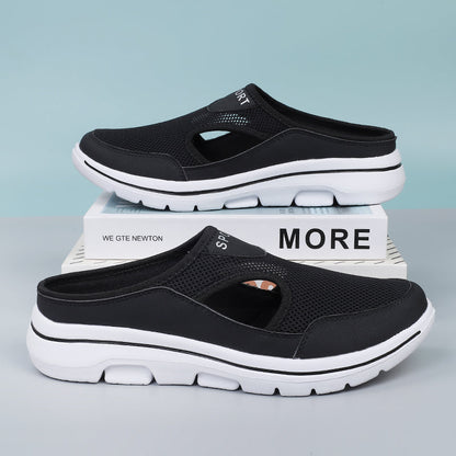 Summer Men's Casual Slippers Slip-mesh Half Shoes for Men and Women