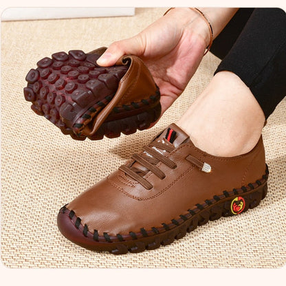 Zapatos planos de piel con fondo blando para mujer