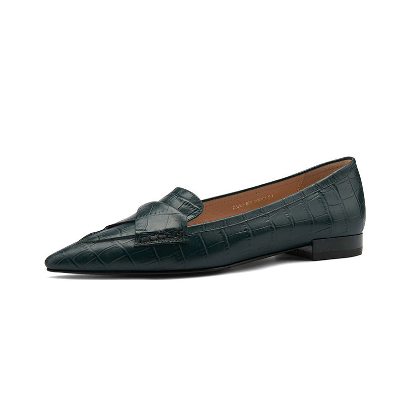Estilo francés Retro puntiagudo zapatos de tacón plano
