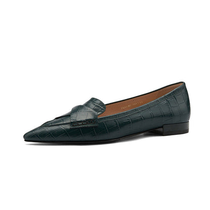 Estilo francés Retro puntiagudo zapatos de tacón plano