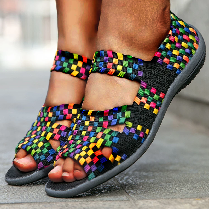 Zapatos planos tejidos para mujer