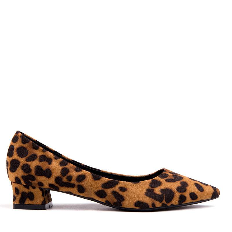 Suede Sexy leopardo mujeres zapatos kitten heels