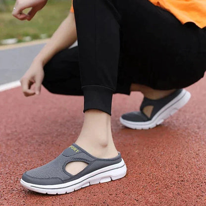 Summer Men's Casual Slippers Slip-mesh Half Shoes for Men and Women