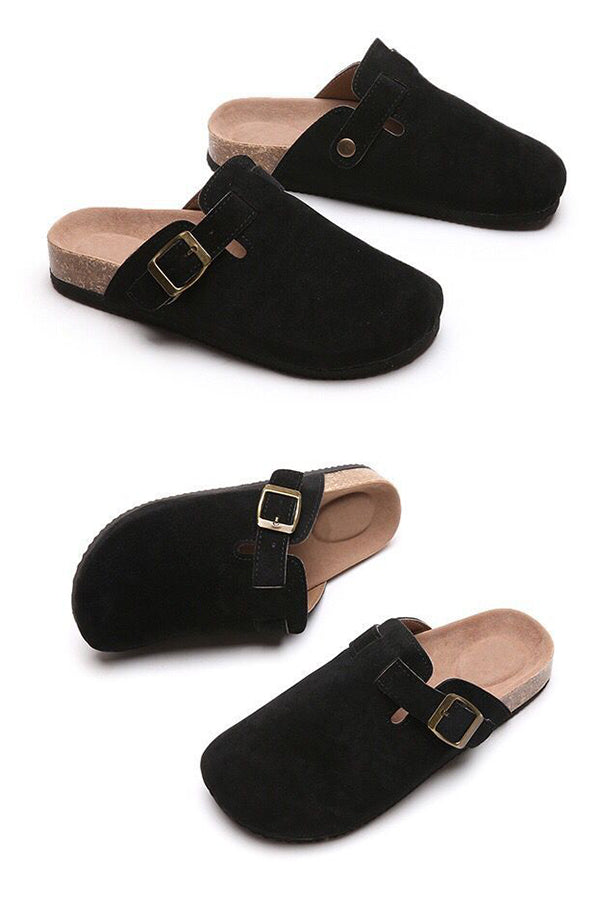 Zapatos sin respaldo con diseño de hebilla de moda para mujer