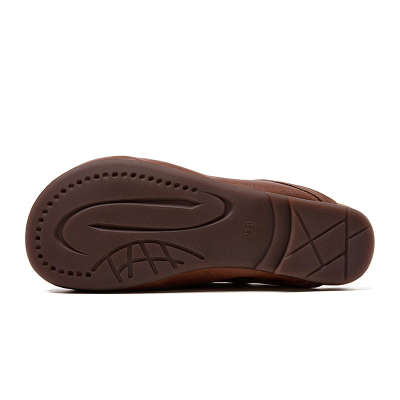 Sandalias planas de piel suave hechas a mano Slingback