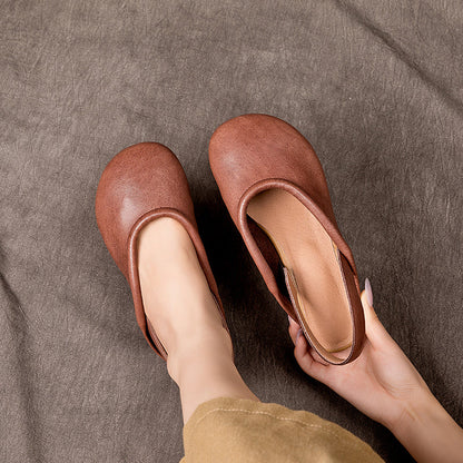 Sandalias planas de piel suave hechas a mano Slingback
