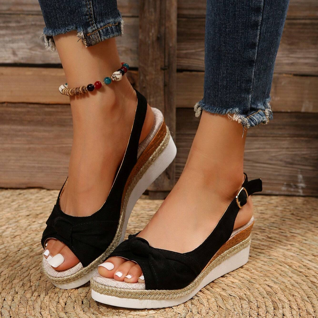 Sandalias de plataforma y cuña para mujer
