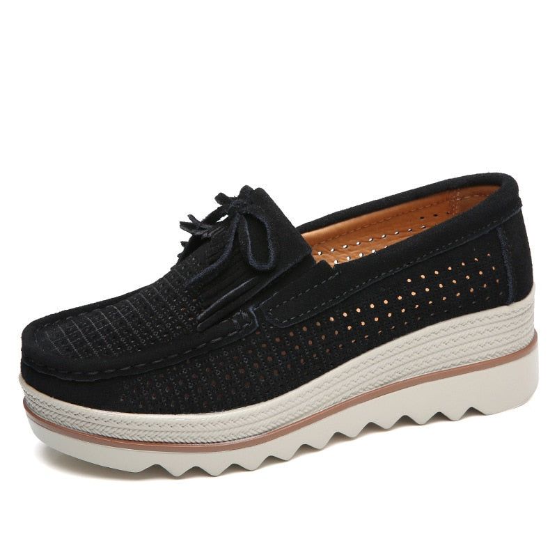 Zapatos Casual Slip On Leather Low Top Flats