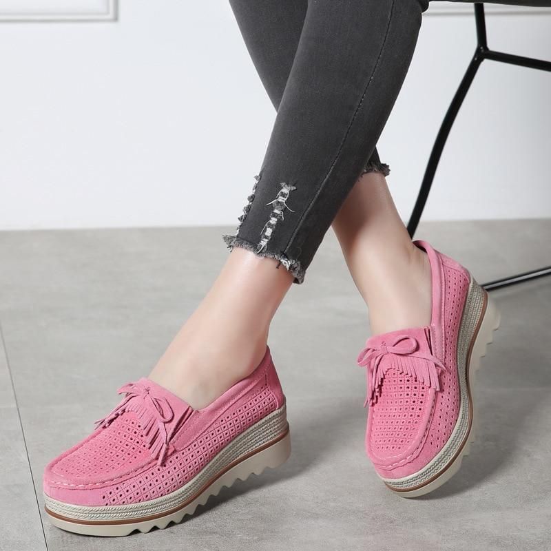 Zapatos Casual Slip On Leather Low Top Flats