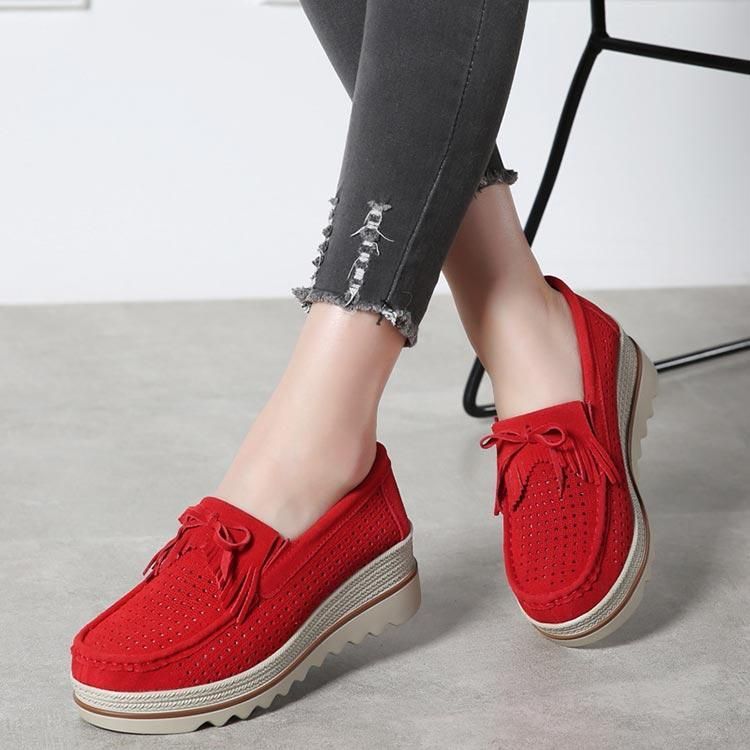 Zapatos Casual Slip On Leather Low Top Flats