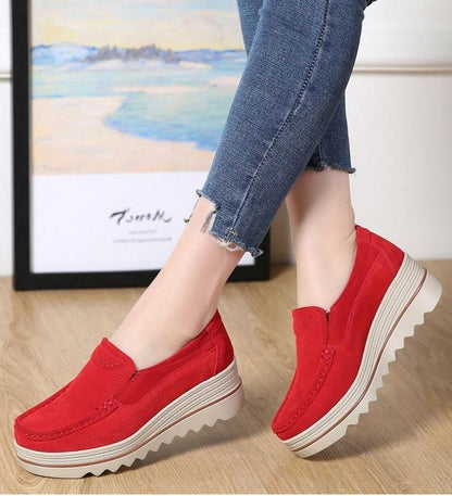 Zapatos Casual Slip On Leather Low Top Flats